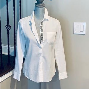 J Crew  white button down shirt size 2